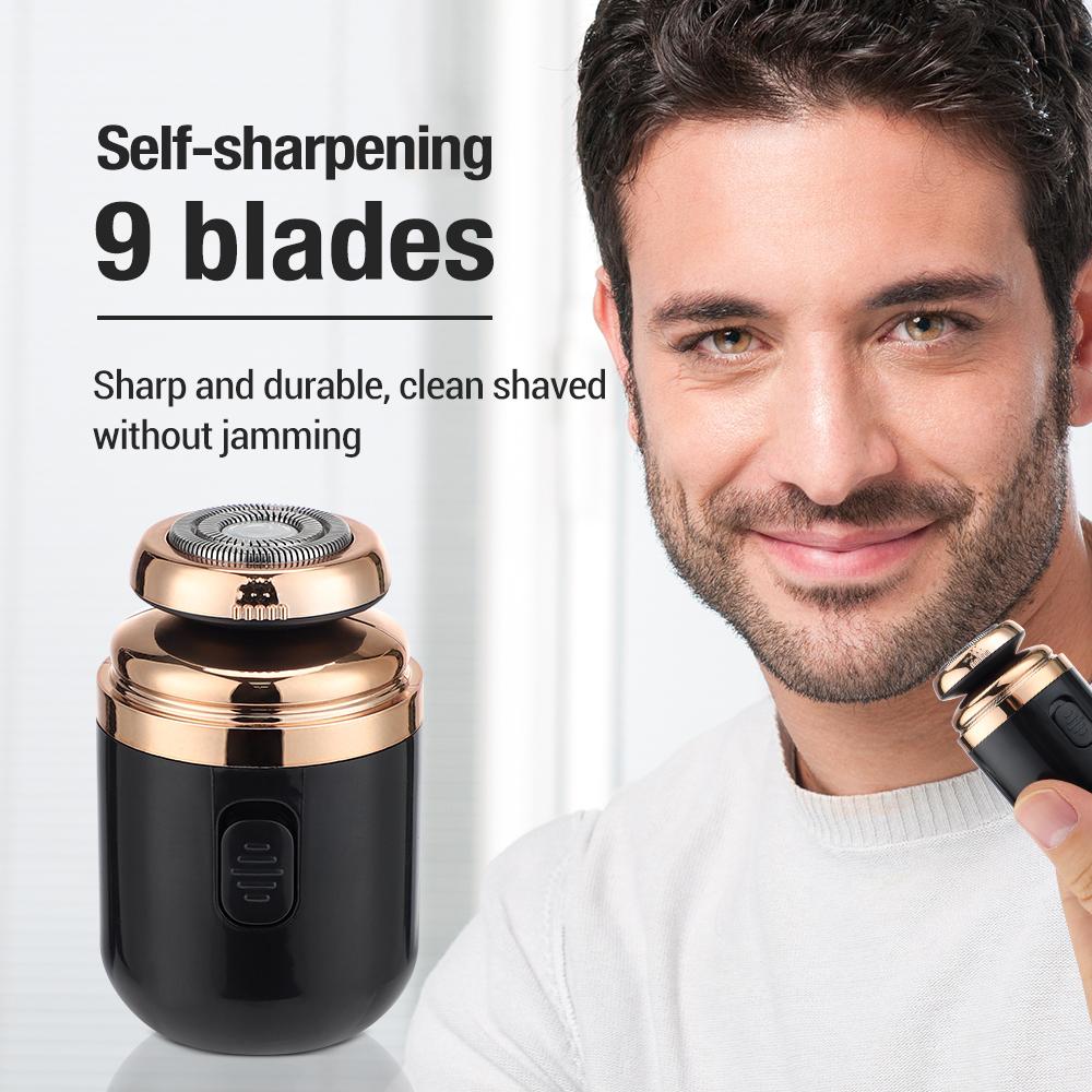 New Mini Electric Travel Shaver For Men Pocket Size Washable Electronic Razor Mens Rechargeable Cordless Shaving Face Beard