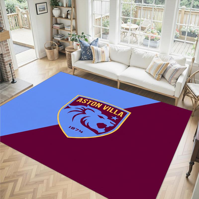 Футбольный дизайн Aston Villa Хрустальный бархатный ковер Уютный Не?Нескользящий ковер с принтом для спальни, гостиной, прихожей