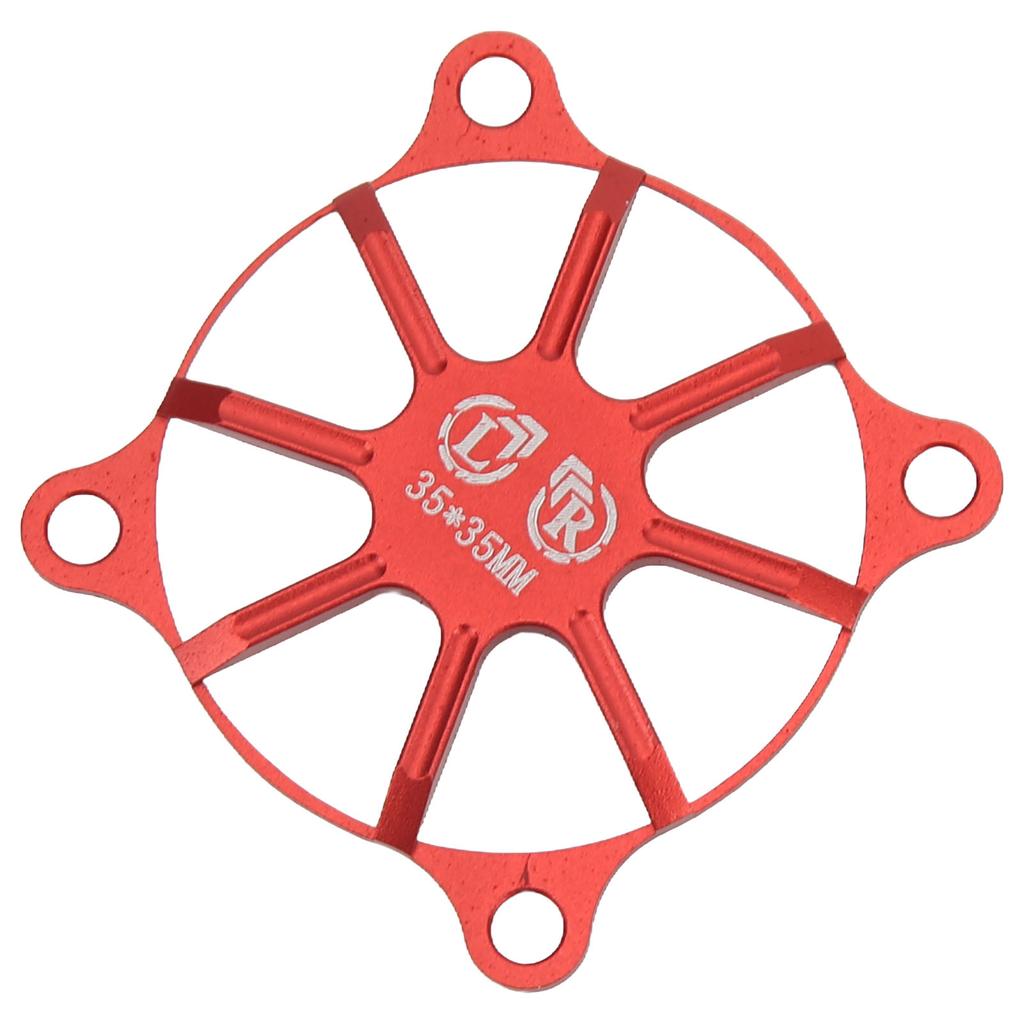 Motor Cooling Fan Cover Aluminum Alloy Heat Dissipation Fan Protective Cover for RC Car Red