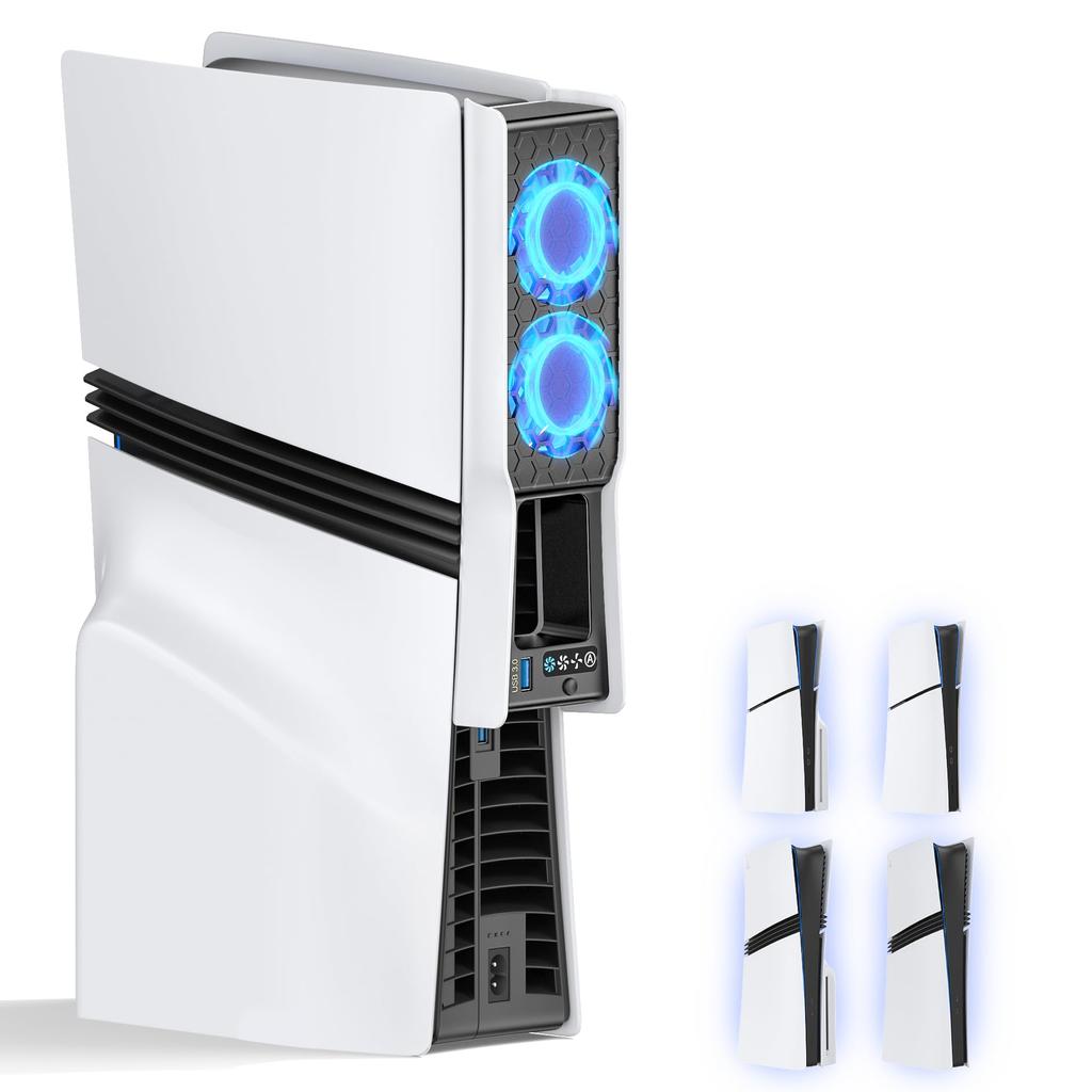 With PS5 PS5 Cooling Fan with Automatic Temperature Fan Speed Fan Speed Indicator Light USB Rapid Heat Heat Low Accessory for New PS5 Compatible with
