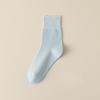 Female Spring and Autumn Pure Cotton Loose Mouth Boneless Anti Pilling Moon Tube Socks