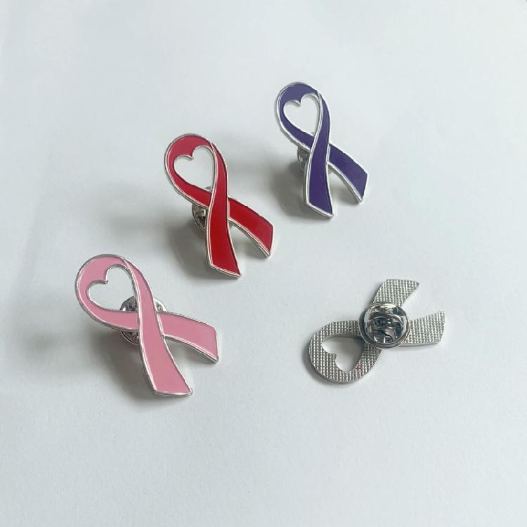 Breast Cancers Awareness Pins Small Ribbon Lapel Pins Metal Brooch Hope Ribbon Pins Gift for Girls Women Men Clothes