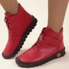 Fashion 2024 New Winter Flat Boots Female Leather Hundred High Shoes Soft Bottom Cotton Boots Mother Snow Botas De Invierno Para Mujer