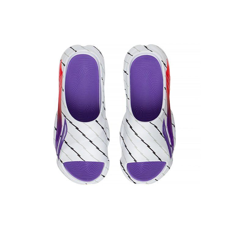 Мужские тапочки Li Ning Speed 8 Quiet Slide Бело-фиолетово-красные ABTS009-5