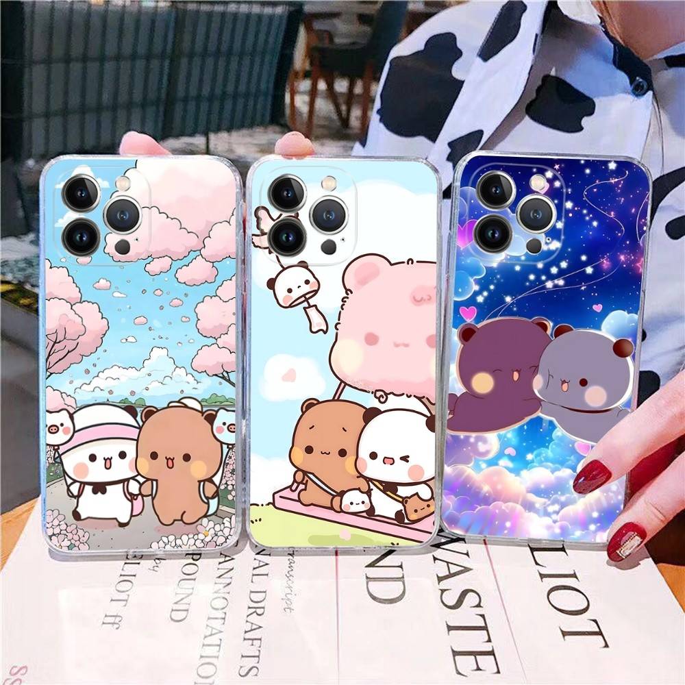 Милый чехол для телефона Bubu Dudu для iPhone 17 16 15 14 13 12 11 Pro Max Plus Mini Прозрачный ТПУ чехол
