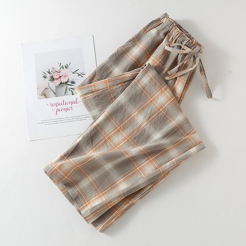 Women Pajamas Trousers Soft Home Pants Loose Casual Pants Elastic Waist Ladies Home Pants
