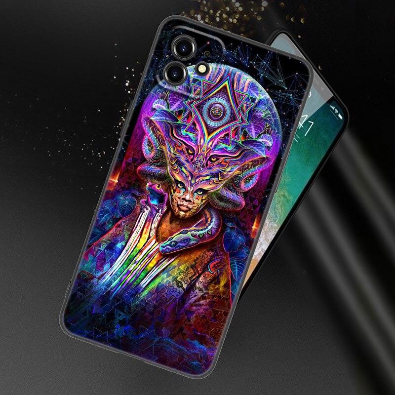 Чехол для телефона Psychedelic Trippy Art для Apple iPhone 13 12 Mini 11 Pro XS Max XR X 8 7 6S 6 Plus SE 2022 2020 5S 5 черный чехол