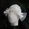 Pearls Beads Bride Headdress White Wedding Headwear Elegant Bridal Hat  Hair Jewelry