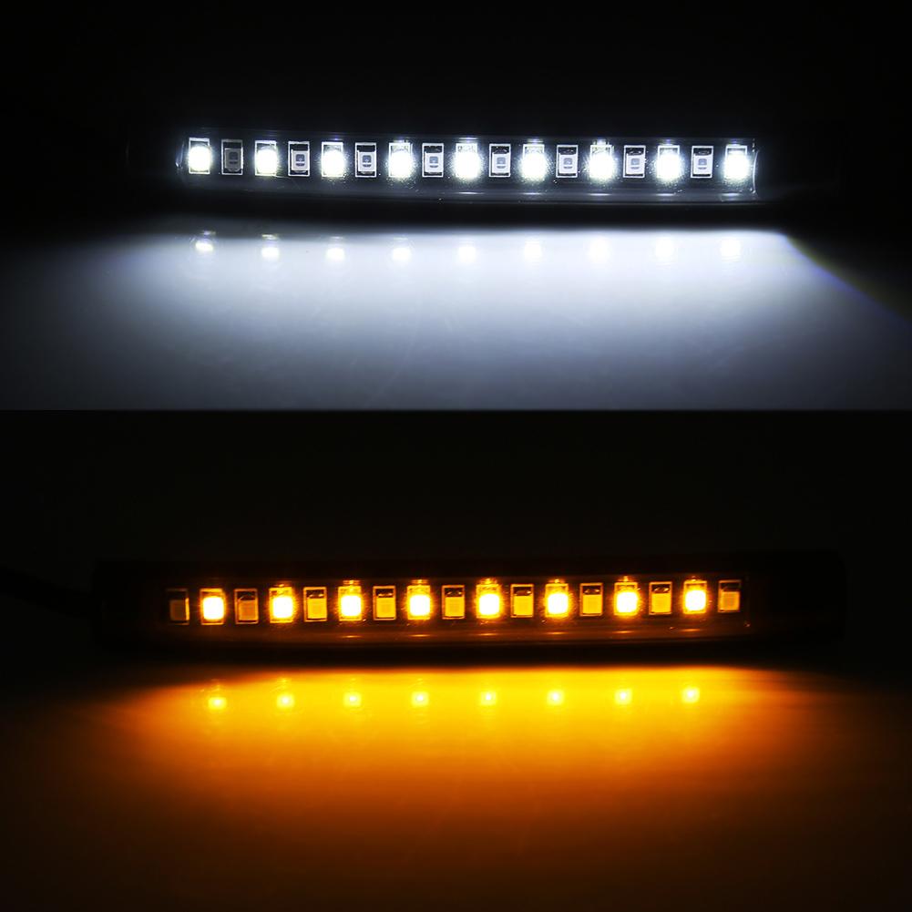 1 Pair Motorcycle Car Flexible 17 SMD LED Tail Light Strip Brake Stop Turn Signal Indicator
