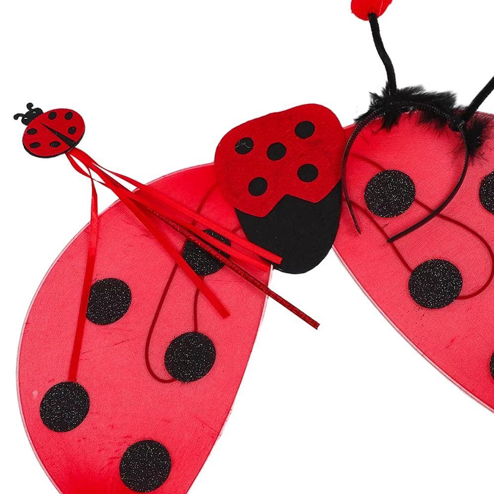 Headband Ladybug Costume Foldable Wings Performance Costumes Insect-themed Costumes  Halloween