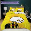 Watford FC Pattern Bedding uilt Set uilt Cover Pillowcase Home Decoration Birthday Gift (1 * duvet cover + 2 * pillowcase without core)