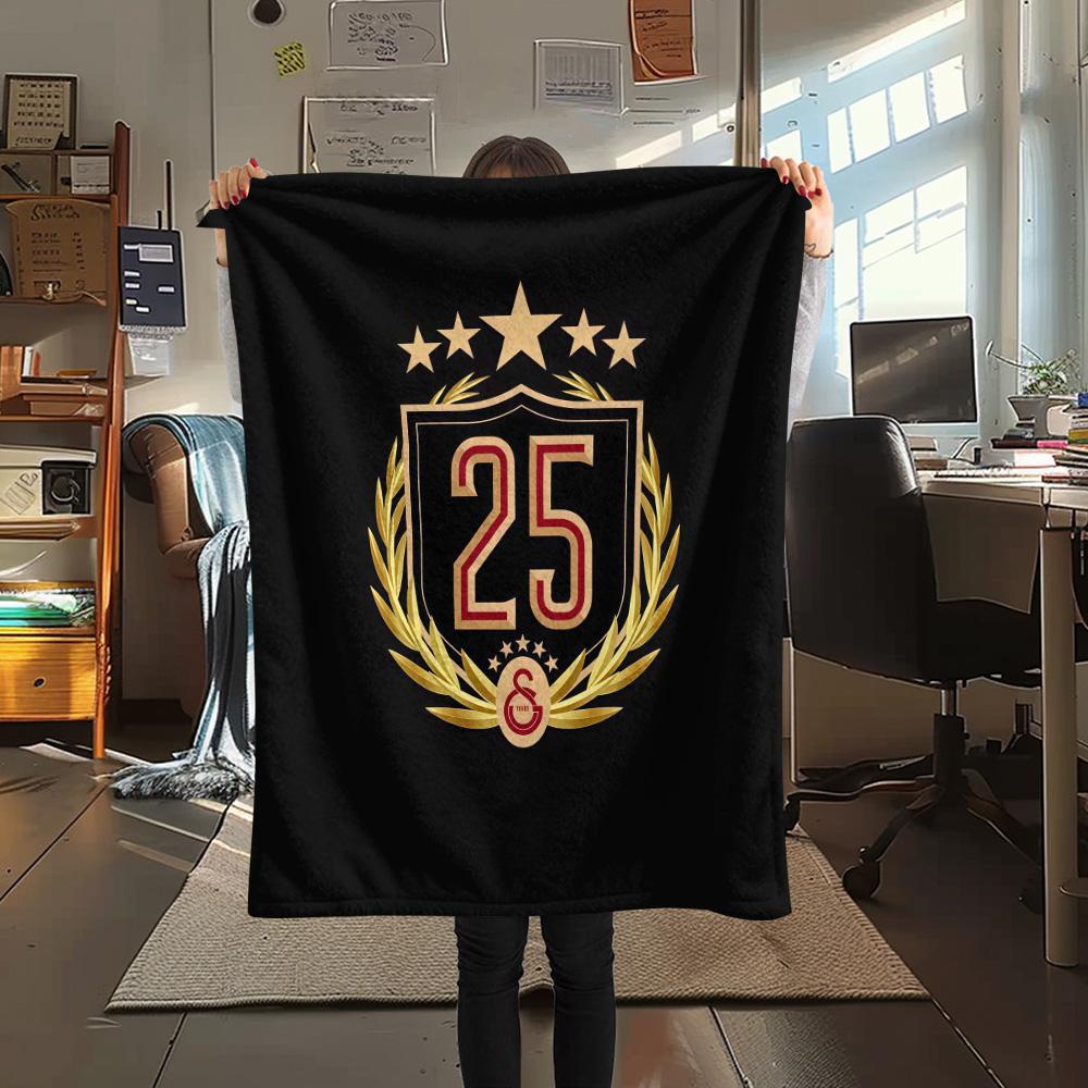 1PC Number 25 Print FlAannel Blanket, High quality Comfortable for All Seasons, Home Decor, Warmth and Comfort