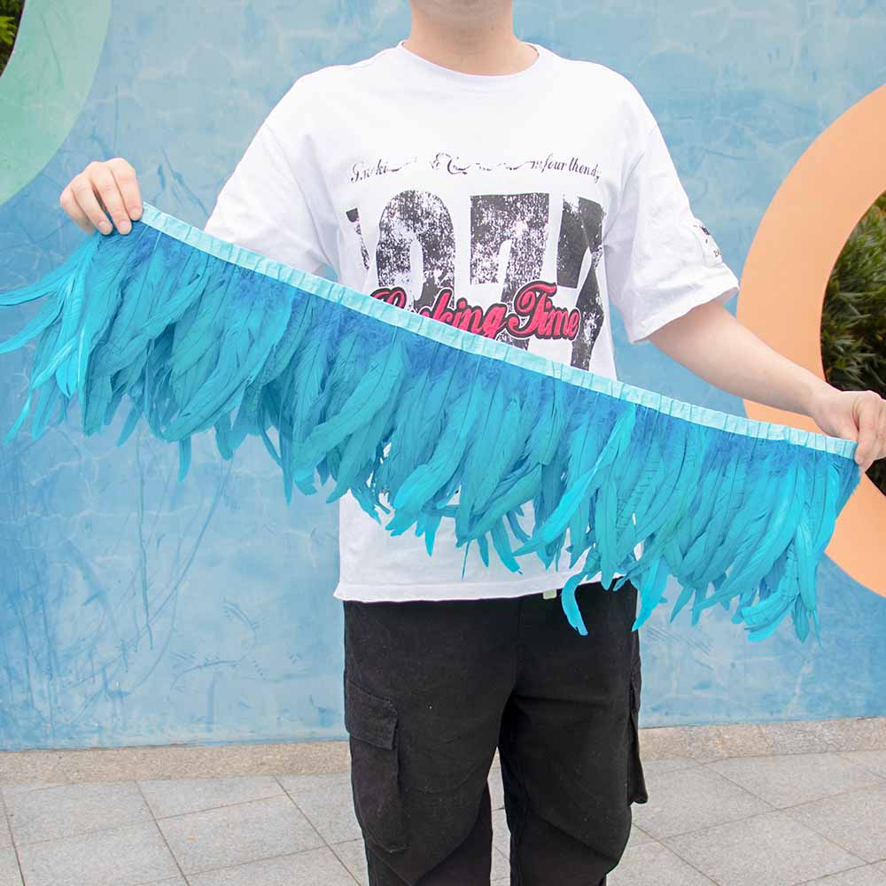 1 метр Натуральная красная петушиная хакл перьевая отделка бахрома 10-12 дюймов Свадебный карнавал украшение для вечеринки DIY одежда для шитья поделки