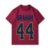 Men's 100% Cotton Crew Neck Short Sleeve T-Shirt, Casual Graham 44 Number Printed Athletic Style Soft Breathable Summer Daily Wear Graphic Tee for Mal