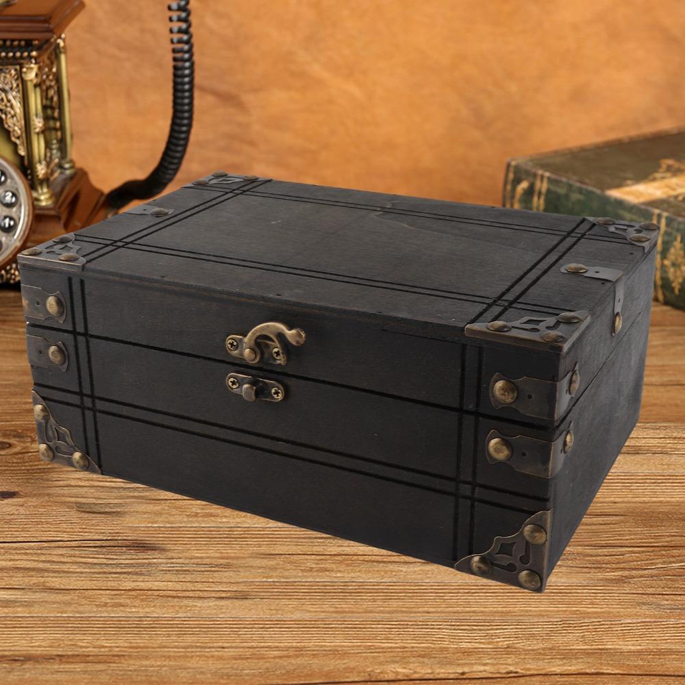 Wood Storage Organizer Box Without Lock Jewelry Chest Box Trinket Storage Box Home Decor