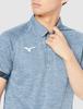 Mizuno Теннисное поло Dynamotion JTTA темно-синее размер XS Футболка, Воротник, Влагоотводящая, Быстросохнущая, Приталенная, Сертифицированная, 82JA2106, Меланж,