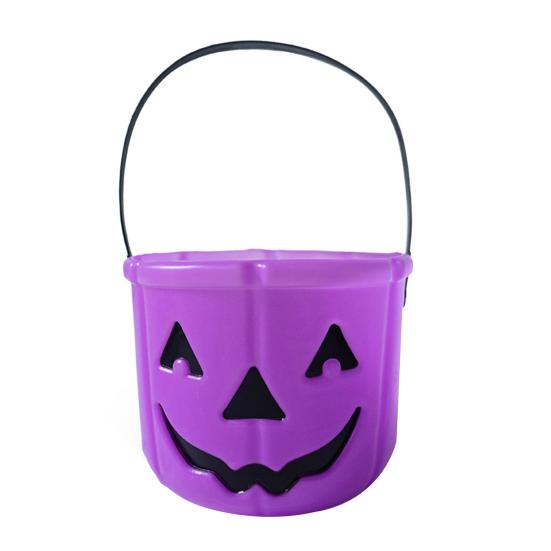 Halloween Candy Bucket Pumpkin Skull Bucket Trick or Treat Bucket with Handle for Kids Halloween Party Decoration