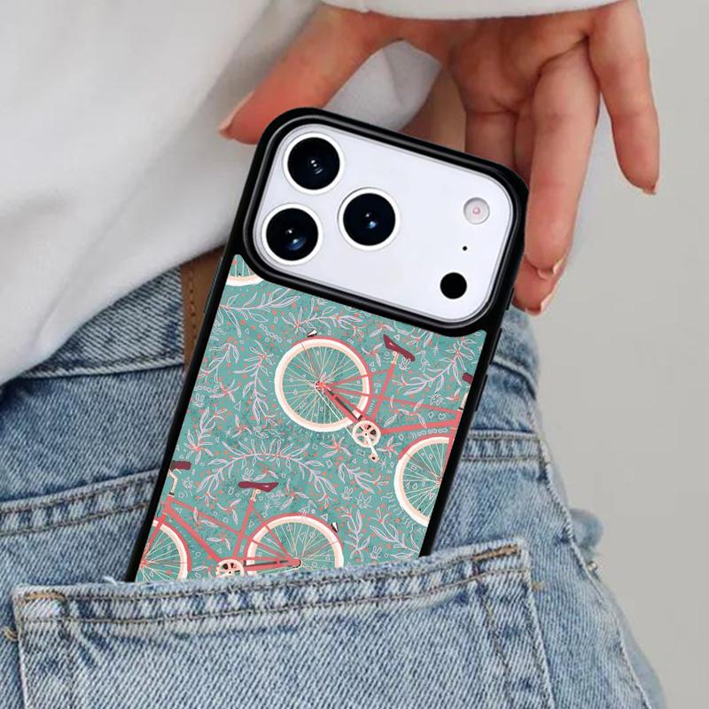Bike Pattern Phone Case for iPhone 16e 15 14 13 12 17 Pro Max Plus Air 17pro Cover Coque