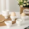 Egg Cup Heightened Base Solid Color Non-Slip Handle Good Grip Makeup Sponge Holder Mini Breakfast Ceramic Egg Holder Dining Room