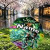 Custom Name Personalized Saint Seiya Print Umbrella, Auto Open Close, 8‑Rib Sturdy Frame, Commute Camping Hiking Use, Birthday Gift