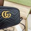 [Pre-Owned] Gucci GG Marmont Small Matelassé Shoulder Bag 'Black' - Excellent #14YGZT9