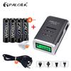 PALO 4 Slots LCD Display Charger for 1.2V AA/AAA Ni-MH Battery + 1100mAh AAA NIMH Rechargeable Battery