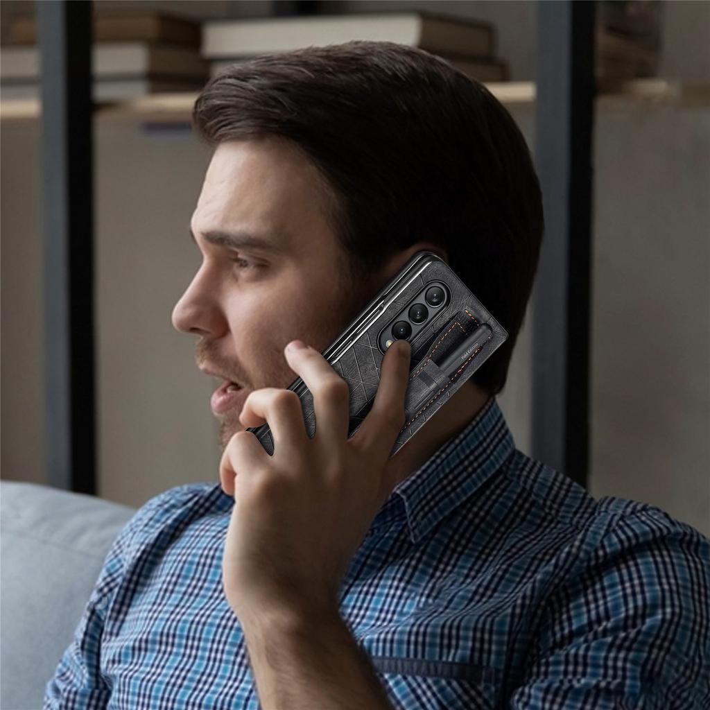 Противоударный нескользящий кожаный браслет для Samsung Galaxy Z Fold4 5g Fold 4 Fold3 Fold 3 Защитные чехлы от падения