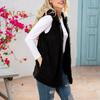Женский зимний жилет с капюшоном, кардиган средней длины, жилет из искусственного меха, однотонное толстое теплое пальто без рукавов для повседневной носки на открытом воздухе