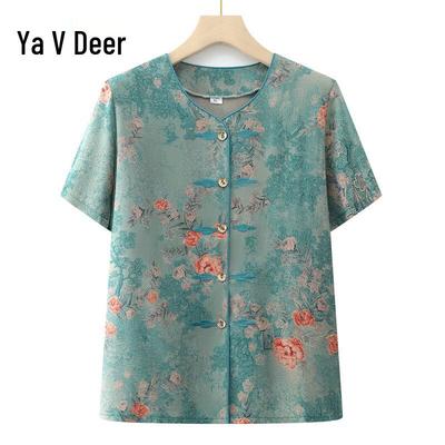 Летний комплект Yalu для пожилых женщин, короткий рукав, ледяной шелк