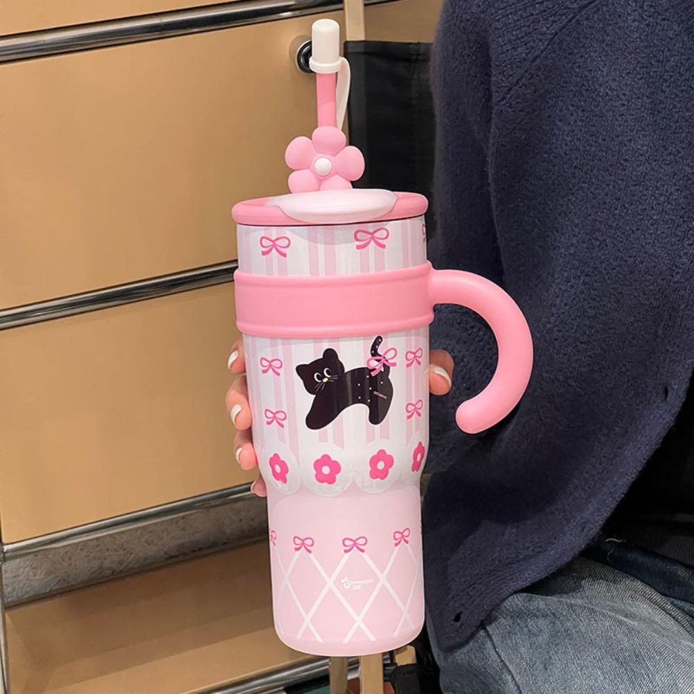 Мультяшная бутылка для воды из нержавеющей стали, студенческий питьевой чайник, модная термокружка