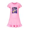 5022 Kids Girls Mira Zoey Rumi Printed Ruffle Short Sleeves Casual Dress