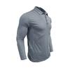 Mens Turn Down Collar Long Sleeve Quick Dry Tactical Outdoor Polo Shirt For Fishing Riding