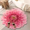 3D Цветочный Плюшевый Напольный Коврик Моющийся Нескользящий Ковер Абсорбирующий Быстросохнущий Ковер для Украшения Гостиной Спальни Ванной Комнаты Кухни