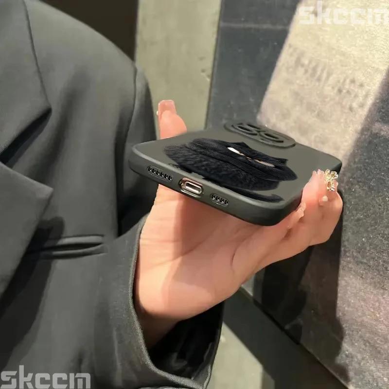 Милый чехол для телефона с мультяшным котом для iPhone 16 15 14 11 12 13 Pro Max XS XR X 8 7 Plus Mini противоударный мягкий силиконовый бампер