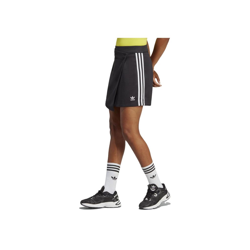adidas Оригиналы Home Of Classics Series, свободная мини-юбка трапециевидной формы с вышитым логотипом, женские плавки черного цвета IC5475