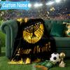 Custom Name Jerusalem Fc Logo Design Flannel Blanket, Use for Birthday/Holiday Gift, Soft Blanket for Sofa/Bed/Camping/Office, Home Decor