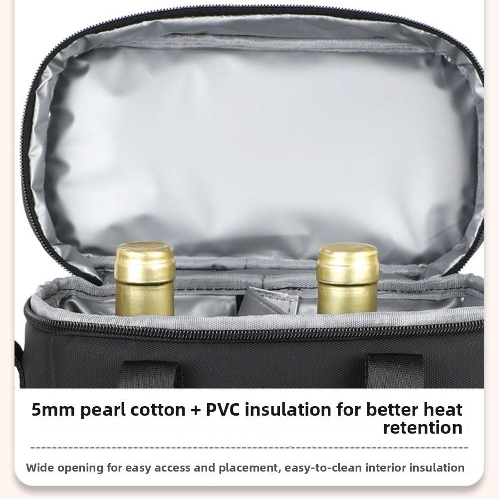 Portable Wine Bottle Insulation Bag Two-bottle Wine Bottle Storage Pouch Outdoor Camping