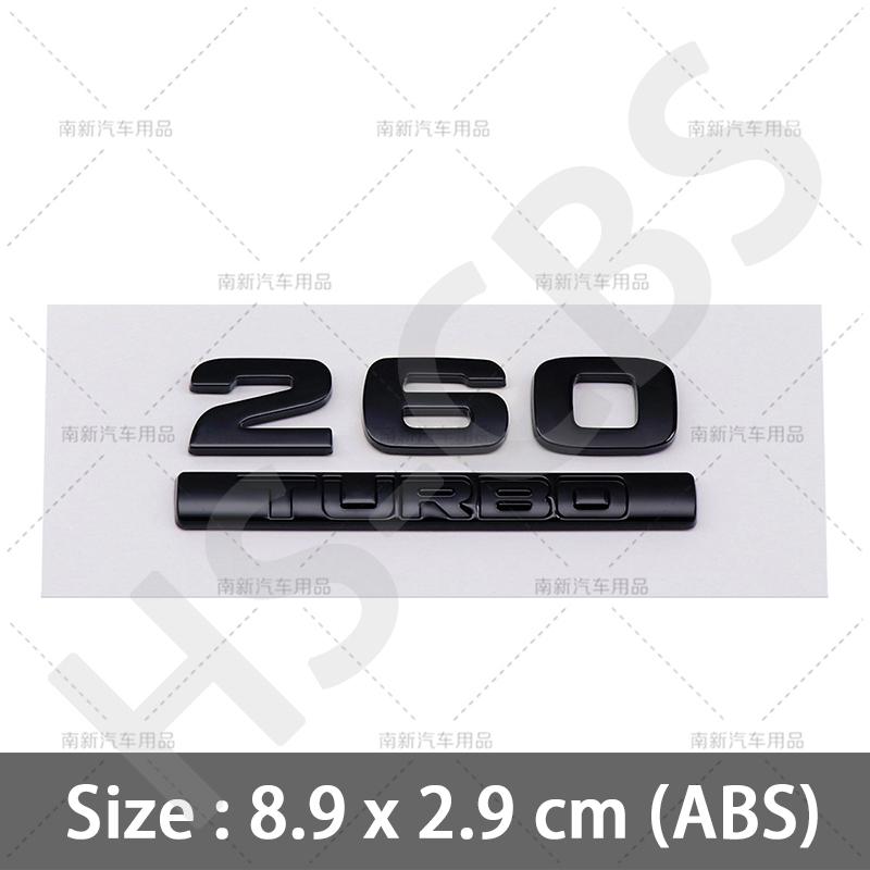 ABS 260 220 370 240 180 230 Letter Turbo Displacement Turbo Rear Trunk Emblem Badge Stickers Accessories Car Styling