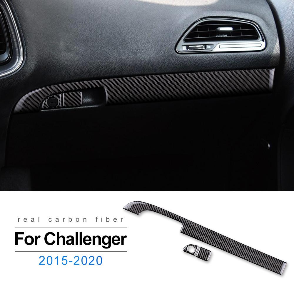 Real Soft Carbon Fiber for Dodge Challenger 2015 2016 2017 2018 2019 2020 2021 2022 2023 Sticker Interior Trim Car Storage Box