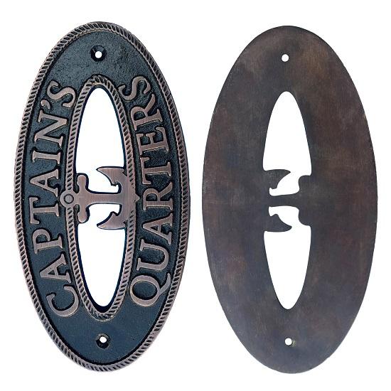 Captain Quarters Brass Sign Nautical Plaque Copper Brass Wall Decoration Plaque