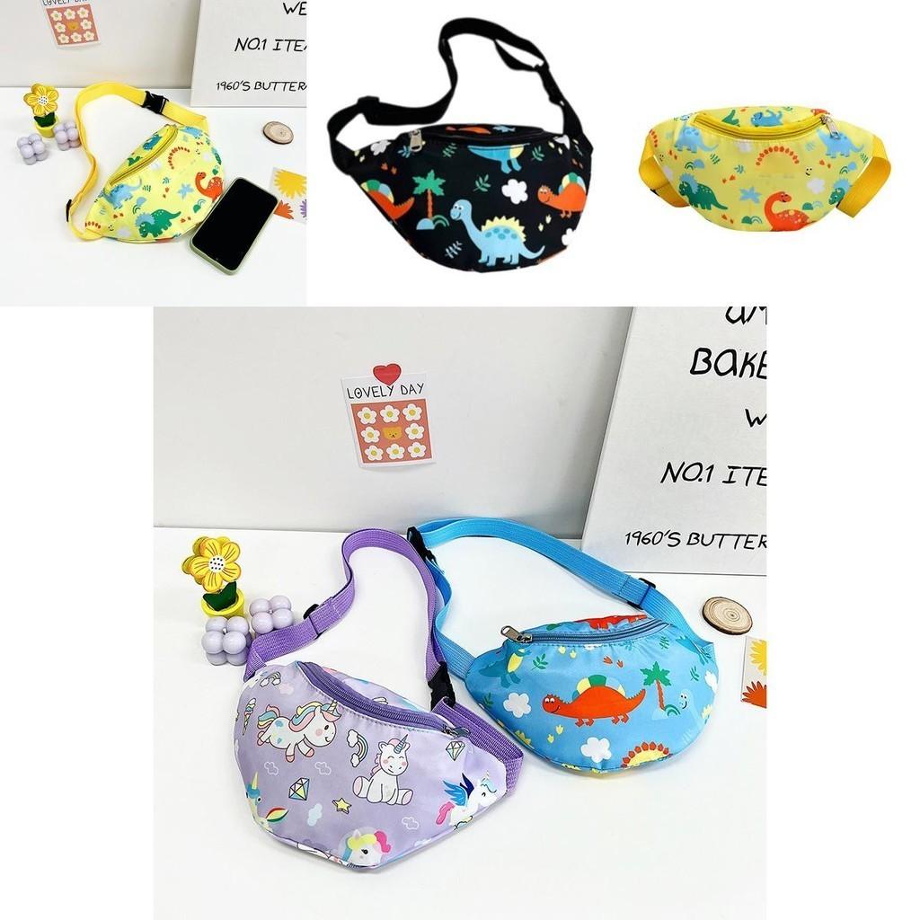 Милая детская поясная сумка с единорогом, мультяшная сумка через плечо с динозавром, нейлоновый материал, легкая и защищенная от краж