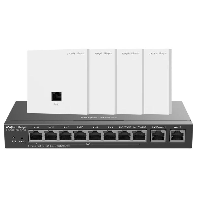 Ruijie Whole-Home Wi-Fi 6 Router System (1 Gateway + 4 APs) (CN version)