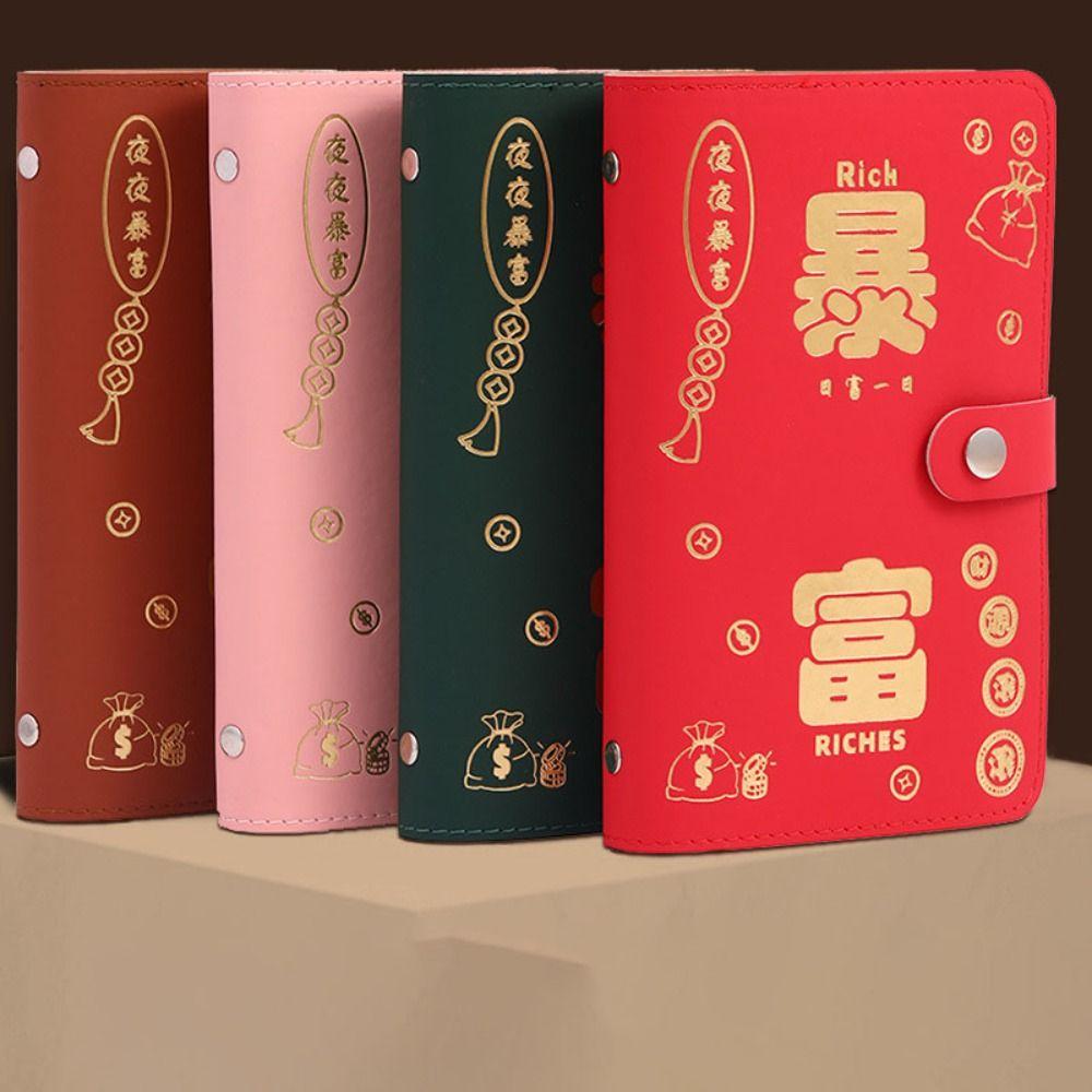 Refillable Budget Binder PU Leather Planner Organizer Easy To Use Account Book  New Year's Gift