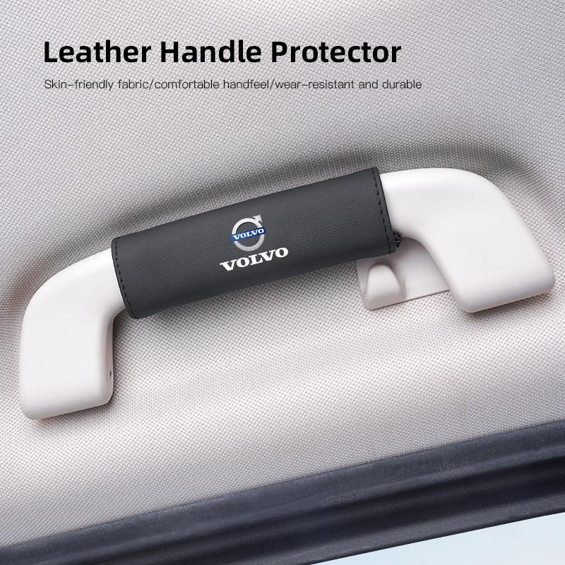 Leather Car Roof Armrest Handle Protection Cover Auto Interior For Volvo V60 V40 XC90 S60 C30 XC60 V50 V70 S90 AWD XC40 S80 V90 JM2