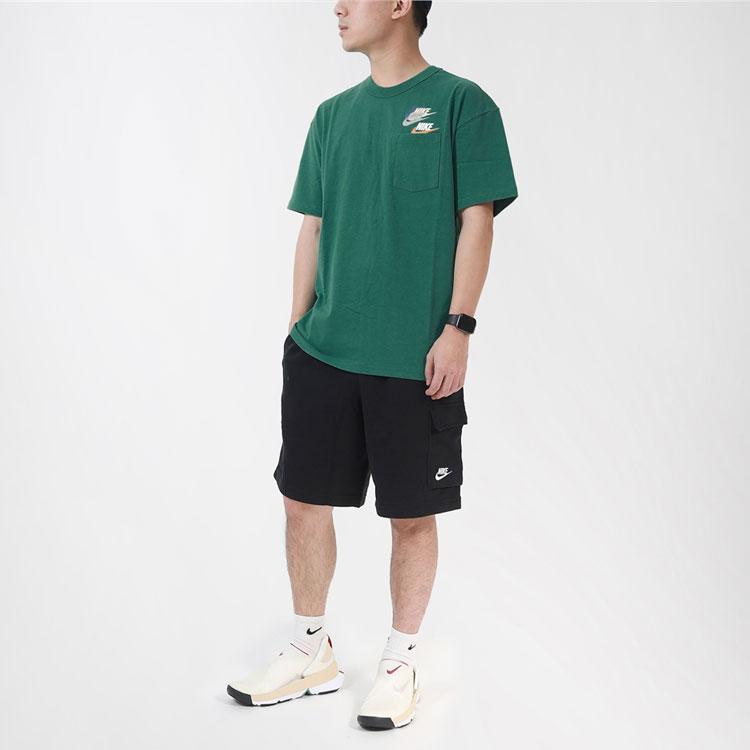 Nike Футболка с круглым вырезом и логотипом, мужские топы, зеленая DV3316-350