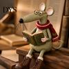 Милое Украшение для книжной полки, причудливая фигурка мыши-читателя, сидящая на полке, винтажная фигурка любителя книг из смолы с очками и сапогами, мини-статуэтка животного для дома