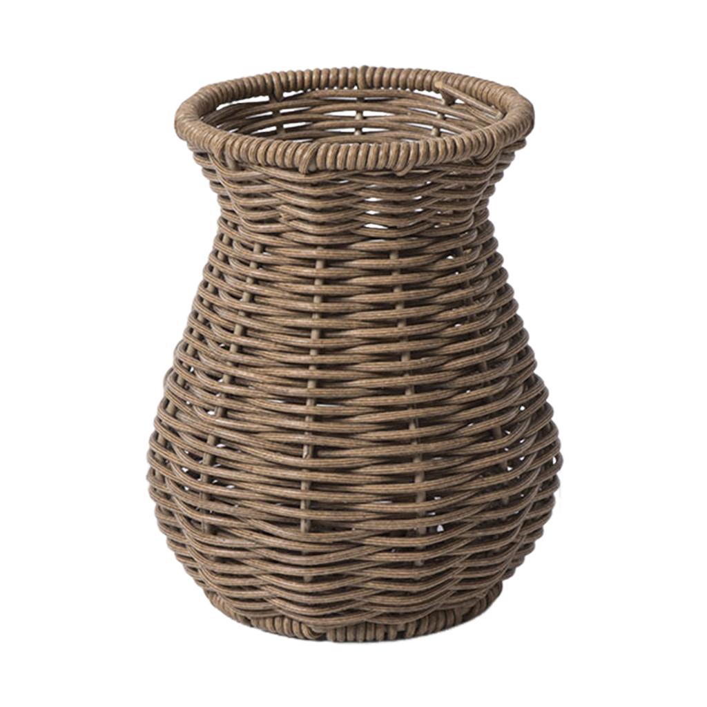 Handwoven Dried Flower Holder Rattan Effect Chic Flower Pot for Pampas Grass & Artificial Flowers