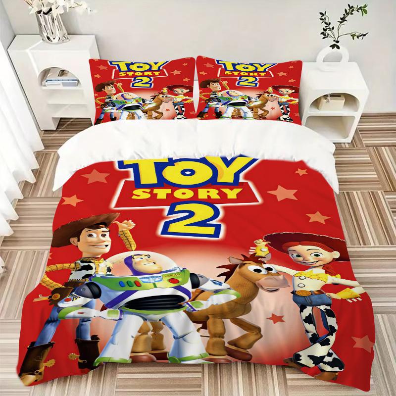 3pcs Toy Story 2 Woody Jessie Buzz Lightyear Print Cover Set Ultra Soft, Breathable, and Comfortable Bedding with Stylish Design for Bedroom and