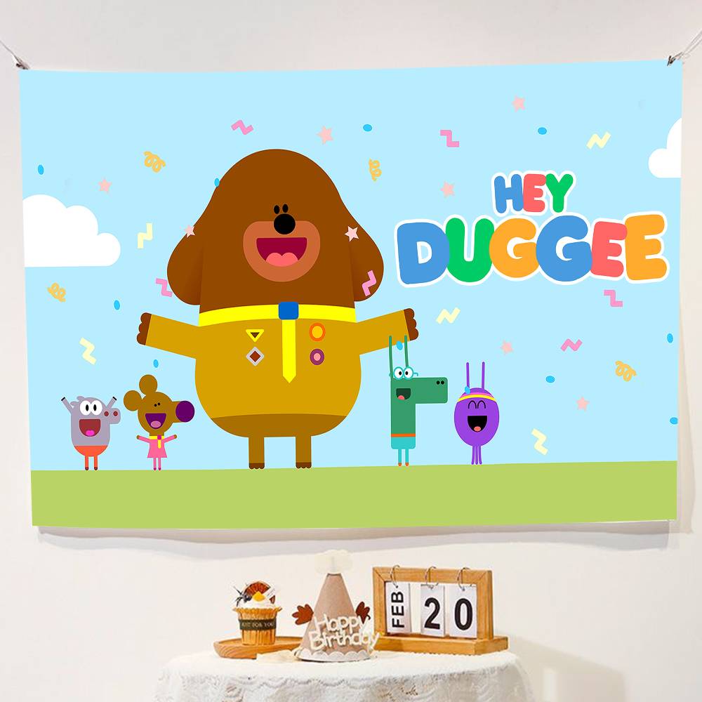 Hey Duggee Happy Birthday kids Photography Backdrop Background for Baby Children Photocall Photo Studio