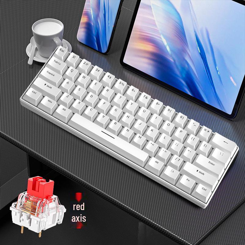 H61K Wired Gaming Mechanical Keyboard with Mixed Switches and RGB Lighting